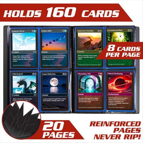 Vista 2 de Monster - Carpeta para tarjetas coleccionables de 4 bolsillos, álbum Holofoil negro, protección TCG antirrobo y anticaídas con bolsillos laterales