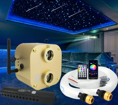 Vista 10 de Luces Azimom Bluetooth, con control, de 16 vatios, parpadean, luces de fibra óptica, iluminación de estrella para techo
