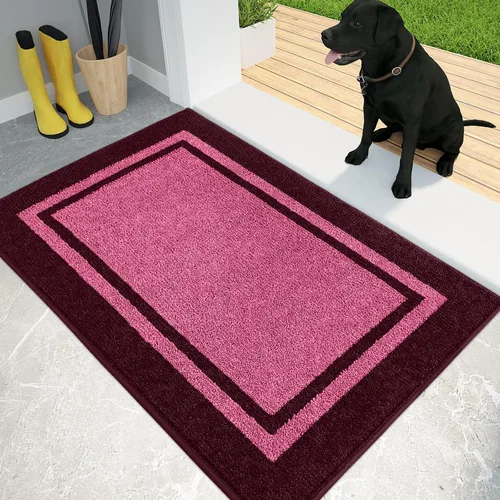Vista 14 de PURRUGS Tapete para puerta con atrapamiento de suciedad, 20 x 32 pulgadas, antideslizante, lavable a máquina, tapete de entrada, tapete para puerta