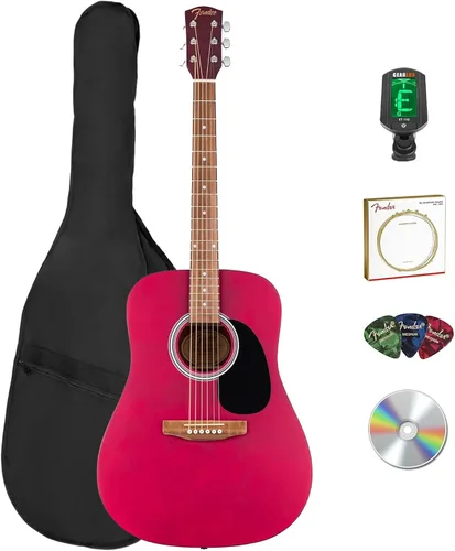 Vista 12 de Fender Guitarra acústica FA-125 Dreadnought - Paquete negro con estuche, afinador, correa, cuerdas, púas y DVD instructivo de Austin Bazaar