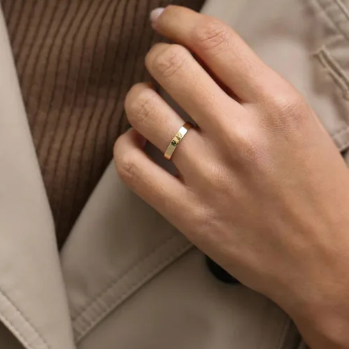 Vista 7 de Honsny 3 anillos de oro para mujeres y niñas, delicados anillos apilables de oro de 14 quilates, juego de anillos finos de oro para mujer, ajuste