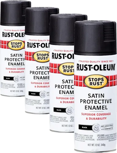 Vista 101 de Rust-Oleum 7776830 - Pintura en aerosol para prevención del óxido, 12 onzas, negro plano