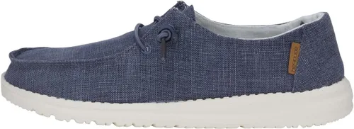 Vista 18 de Hey Dude Wendy Chambray - Zapatos para mujer, mocasines con cordones para mujer, cómodos y ligeros Aurora Blanco 2
