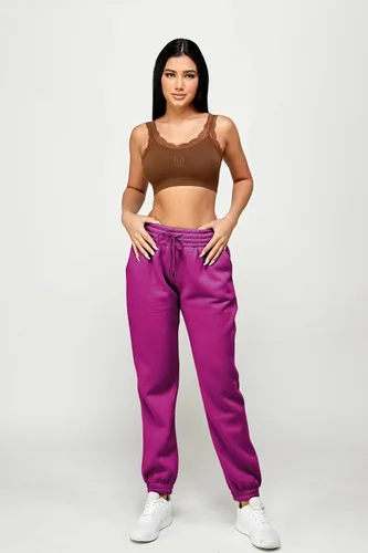 Vista 55 de IUUI Pantalones deportivos de cintura alta para mujer, con bolsillos, de algodón, holgados, atléticos