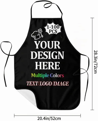 Vista 4 de Custom Apron 1-100 PCS For Men Women with Your Photo Text Logo Personalized Chef & Grilling Aprons For Gifts