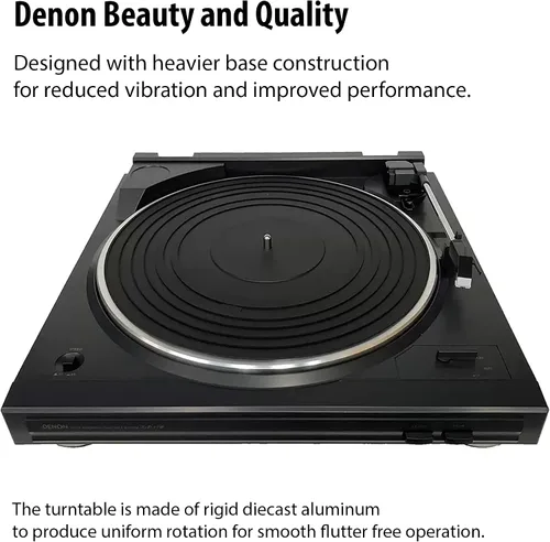 Vista 4 de Denon DP-29F - Tocadiscos totalmente automático, tocadiscos analógicos con ecualizador de teléfono RIAA integrado, diseño único de brazo de tono