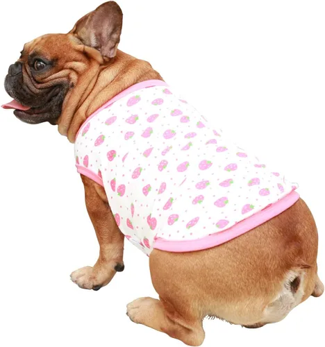 Vista 2 de iChoue Camisetas de dibujos animados de Halloween de 100 % algodón transpirable, ropa linda para perros medianos, chaleco, camisetas sin mangas