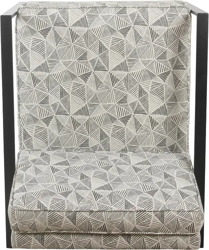Vista 6 de HomePop Silla decorativa moderna con marco de metal, decoración del hogar Homepop, sillas decorativas para sala de estar y dormitorio, líneas grises