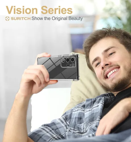 Vista 4 de SURITCH Funda Ultra Clear para Samsung Galaxy S23 de 6.8 pulgadas (solo protector de pantalla), [protector de pantalla integrado] carcasa rígida