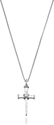 Vista 3 de Miabella Italian Rope Wrap Nail Cross Pendant Necklace Box Chain, Rhodium or 18K Yellow Gold Over 925 Sterling Silver Made in Italy