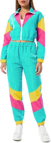Vista 2 de Yisfri Conjunto de 2 piezas cortavientos de manga larga con cremallera frontal para mujer