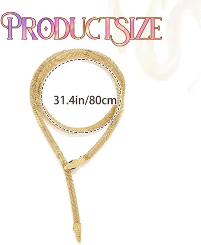 Vista 6 de Aukmla Gargantilla de serpiente, collares medusa dorados para mujer