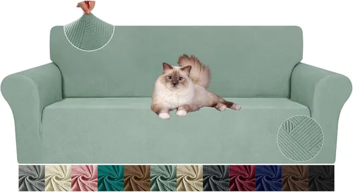 Vista 38 de JIVINE - Funda para sofá biplaza, 1 pieza elástica para sofá de 2 cojines, protector de muebles con parte inferior elástica para niños y mascotas