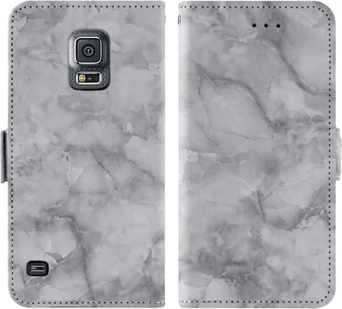 Vista 4 de Asuwish Funda de teléfono para Samsung Galaxy S5 con protector de pantalla de vidrio templado y cubierta de cartera de mármol con ranura