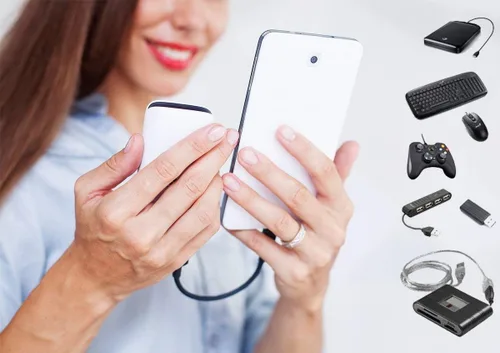 Vista 2 de OTG a USB funciona para FiGO Virtue con potencia On-The-Go (Negro)