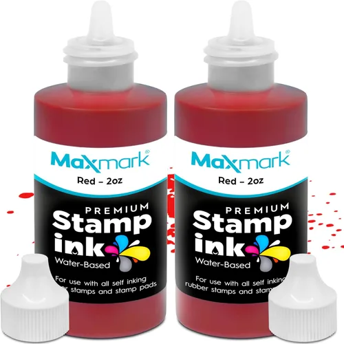 Vista 88 de MaxMark Premium - Tinta de recarga con punta de control en botella para sellos autoentintados, color negro - 1 onza