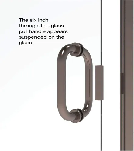 Vista 6 de Basco Infinity - Puerta de ducha semi-sin marco, cristal transparente AquaGlideXP, 27 a 28 pulgadas de ancho, acabado de bronce aceitado