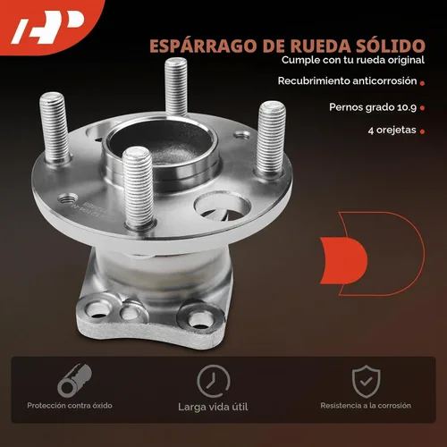 Vista 6 de A-Premium Cojinete de rueda trasera y conjunto de cubo con ABS y 5