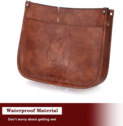 Vista 5 de HKCLUF Bolso cruzado para mujer, 2 piezas, de cuero, con 2 correas ajustables de leopardo, bolsa cruzada