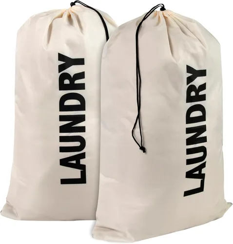 Vista 12 de Bolsas de lavandería lavables con cordón, paquete de 2 unidades, extra grandes, resistentes, para dormitorio universitario, ropa sucia, bolsa