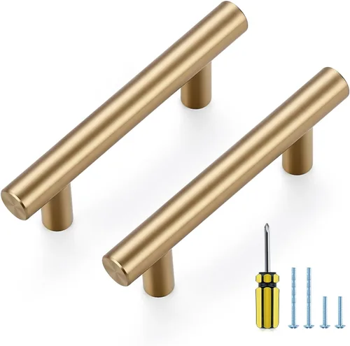 Vista 27 de Ravinte Brushed Nickel Cabinet Handles,Round T Pulls,10 Inch,30 Pack Níquel cepillado