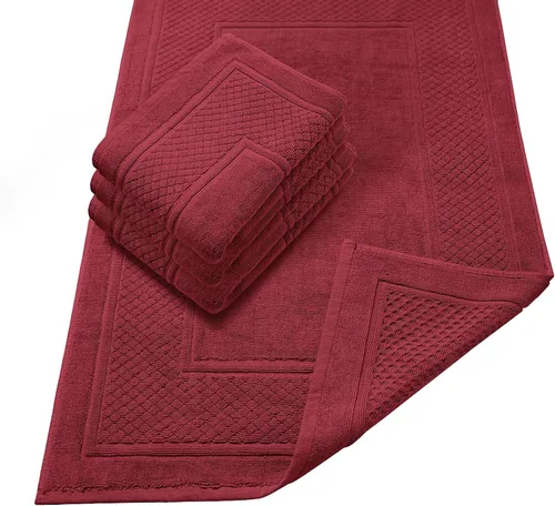 Vista 10 de Avalon Towels Juego de 2 tapetes de baño absorbentes 100% algodón, color beige, tapetes de baño de secado rápido para baños (22 x 34 pulgadas)