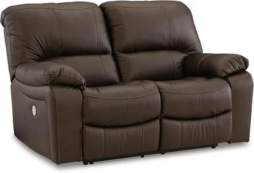 Vista 15 de Signature Design by Ashley - Sofá reclinable manual, primera base, color gris Space-saving 3-in wall distance, Easy-to-clean gunmetal faux leather