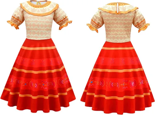Vista 2 de Yarde Isabella Mirabel - Vestido de Halloween para niña con bolsa, tocado de princesa