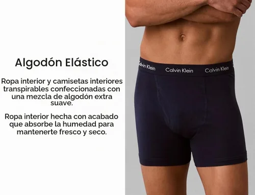 Vista 7 de Calvin Klein Calzoncillos tipo bóxer elásticos de algodón para hombre (3 unidades)