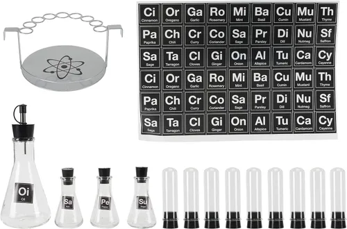 Vista 3 de Especiero con formas de tubos de química, conjunto de 14 piezas