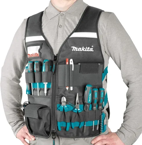 Vista 3 de Makita P-72089 Chaleco de Trabajador Nueva Versión E-05636 Chaleco de Herramientas para Carpinteros / Tamaño Universal