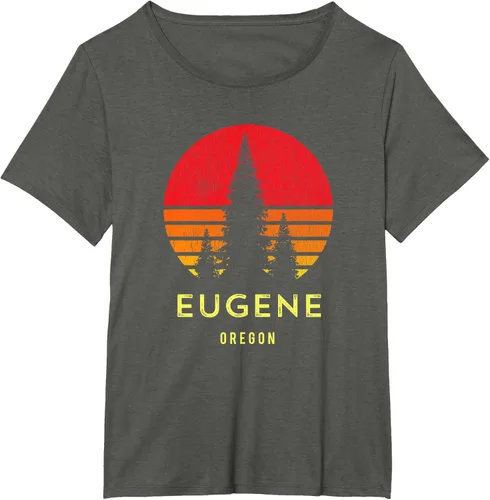 Vista 52 de Camiseta Eugene Oregon, Negro, S