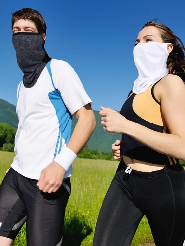 Vista 4 de SATINIOR 4 piezas de polaina para el cuello con ganchos para las orejas, antideslizante, transpirable, protección UV, pasamontañas para la cabeza