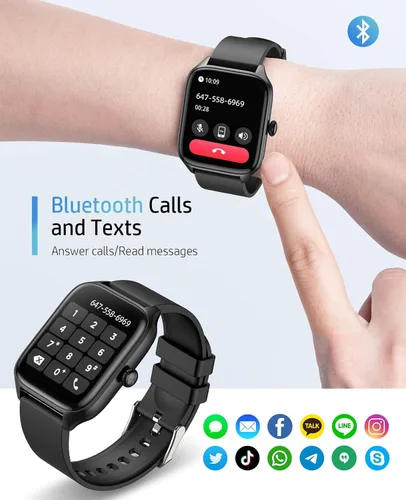 Vista 4 de Reloj inteligente para hombres y mujeres, reloj GPS de 1.96 pulgadas con más de 120 modos deportivos, presión arterial/frecuencia cardíaca/oxígeno