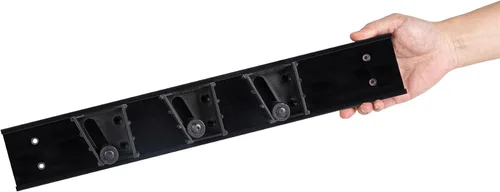 Vista 9 de Restaurantware Soporte para trapeador de 17.7 pulgadas, plástico negro, 3 ranuras personalizables, tornillos incluidos
