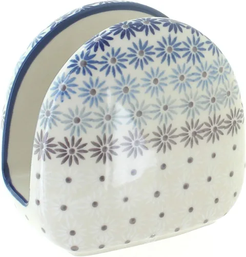 Vista 18 de Blue Rose Polish Pottery - Servilletero de Puntos Pequeños Azules - 5" x 5" - Servilleteros de Cerámica, Accesorios Decorativos para Mesa de Comedor