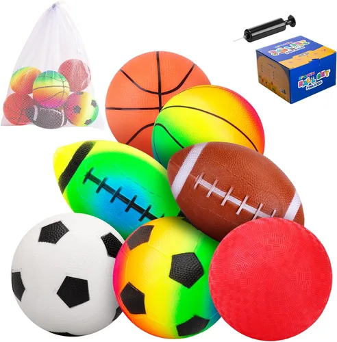 Vista 8 de PlayZap Paquete de 6 pelotas para niños pequeños, juego de pelotas suaves de espuma, 3.5 pulgadas, pequeñas, fútbol, baloncesto, béisbol, fútbol