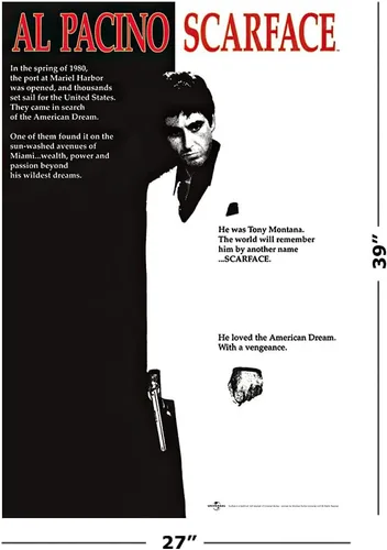 Vista 2 de Películas favoritas de los 80 - Scarface - Póster de película (estilo regular) (tamaño: 27" x 39")