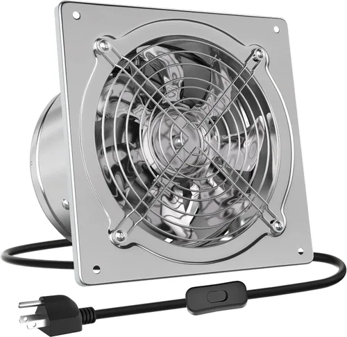 Vista 11 de HG Power Ventilador de escape de 15.2 cm con interruptor, potente ventilador de escape de cocina con amortiguador, ventiladores de escape de ventana