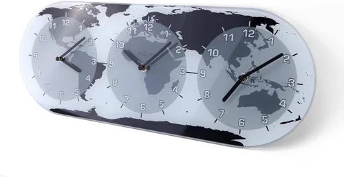 Vista 5 de NEXTIME Reloj de pared Mondial, transparente, (NT8108)