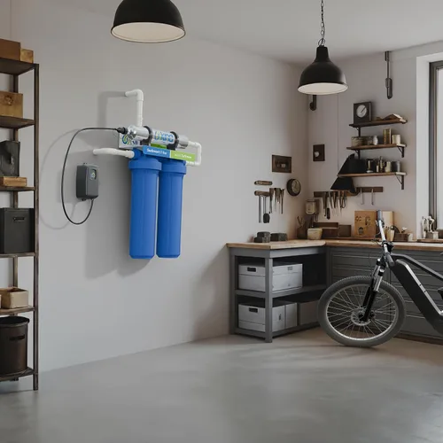 Vista 7 de Suavizador de agua sin sal para toda la casa, alternativo con luz UV - Filtros suciedad, arena y residuos - Protege la plomería