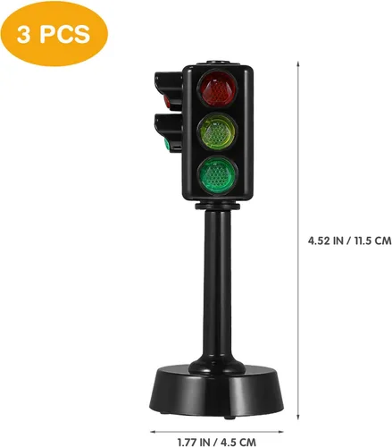 Vista 6 de Kisangel Semáforo, 3 piezas, simulación, señales de tráfico para niños, juego de letreros de calle para niños, decoración de fiesta temática