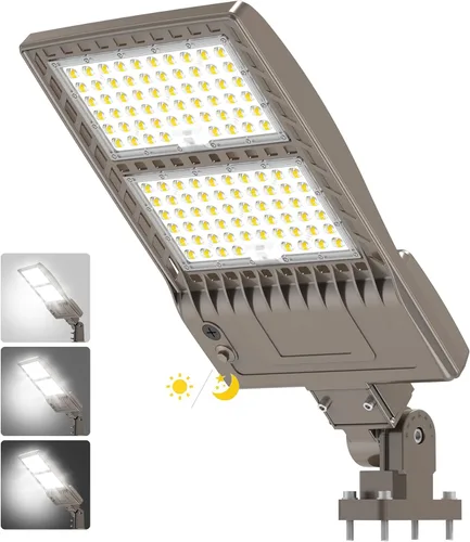Vista 34 de BBESTLED 400W/320W/240W luces LED para estacionamiento con brazo y montaje deslizante, iluminación exterior del atardecer al amanecer, luz