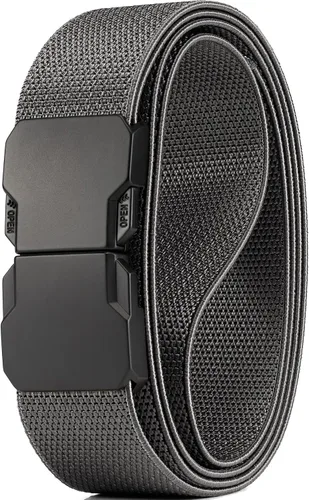Vista 8 de GEIT - Cinturón elástico de nylon con hebilla de metal de liberación rápida, 3,4 cm, cinturón táctico invisible para golf casual