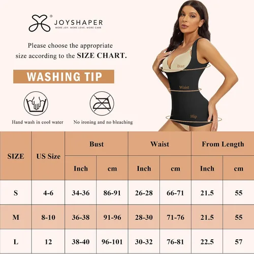 Vista 6 de JOYSHAPER Camiseta sin mangas de compresión para mujer, con control de abdomen, para adelgazar