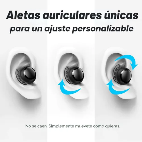 Vista 4 de Tribit Auriculares inalámbricos, 110 horas de reproducción, Bluetooth 5.3 IPX8, impermeable, control táctil, verdaderos auriculares inalámbricos