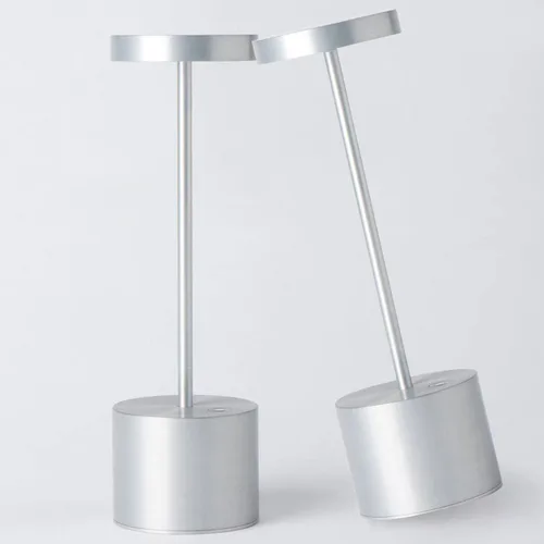 Vista 15 de Pack de 2 lámparas de mesa inalámbricas, lámpara de escritorio recargable con batería LED de 5000 mAh, metálica, USB, portátil, lámpara de mesa