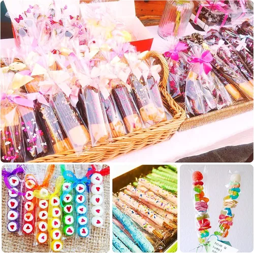 Vista 7 de 200 piezas de bolsas de varilla de pretzel engrosadas - 2x10 pulgadas, auto-selladas de celofán, bolsas individuales transparentes para chocolate