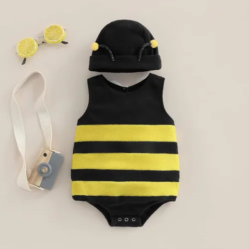 Vista 2 de Disfraz de forro polar con capucha y medias de Halloween, para bebés, niñas y niños pequeños