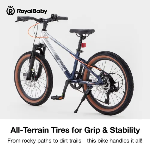 Vista 3 de RoyalBaby Bicicleta de montaña para niños y niñas, bicicleta ultraligera de aluminio con ruedas de 20 a 26 pulgadas para niños de 6 a 14 años